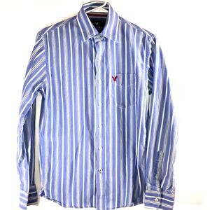 American Eagle Button Up Pinstriped Shirt XS/TP